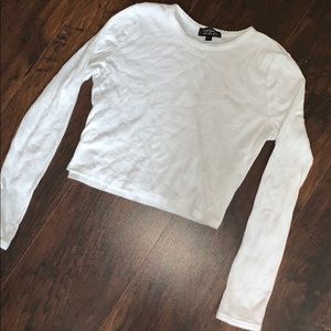 Top Shop white longsleeve crop top